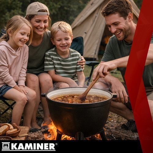 Чугунный казан Kaminer 27376 8 л эмалированный крышка ножки 27376 фото