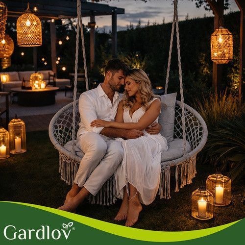 Садова гойдалка Гніздо лелеки Gardlov 27378 300 кг з подушкою двомісна 27378 фото