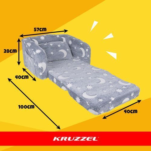 Дитяче крісло Kruzzel 26381 відкидна спинка м'яке для дому 26381 фото