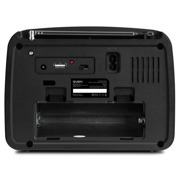 Портативний радіоприймач SVEN SRP-555 Black-Silver FM/AM/SW, USB, microSD TM-SVEN-SRP-555-BK-SV фото