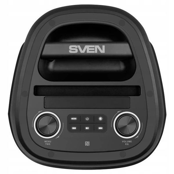 Портативна колонка SVEN PS-850 Black 100W, TWS, Bluetooth, NFC, караоке, RGB TM-SVEN-PS-850 фото