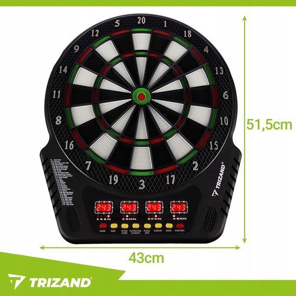 Электронный дартс Trizand 26307 27 игр 216 вариаций LCD-дисплей 6 дротиков 26307 фото