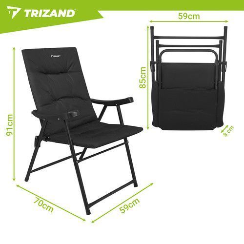 Крісло туристичне Trizand 27609 складане висока спинка до 120 кг 59х70х91 см 27609 фото