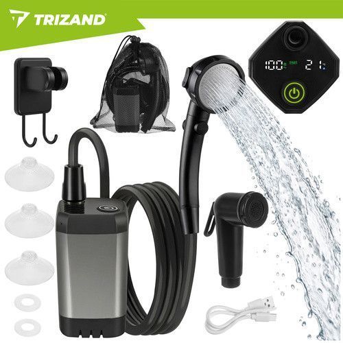 Туристичний душ Trizand 27539 6000 mAh USB-C LCD шланг 2 м 27539 фото