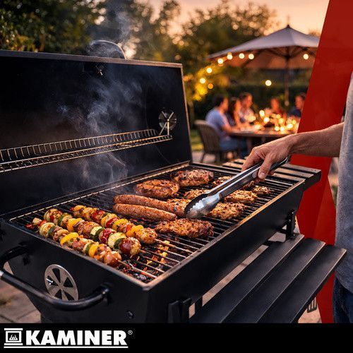 Вугільний гриль Kaminer 27315 кришка полиці зольник решітка великий 27315 фото